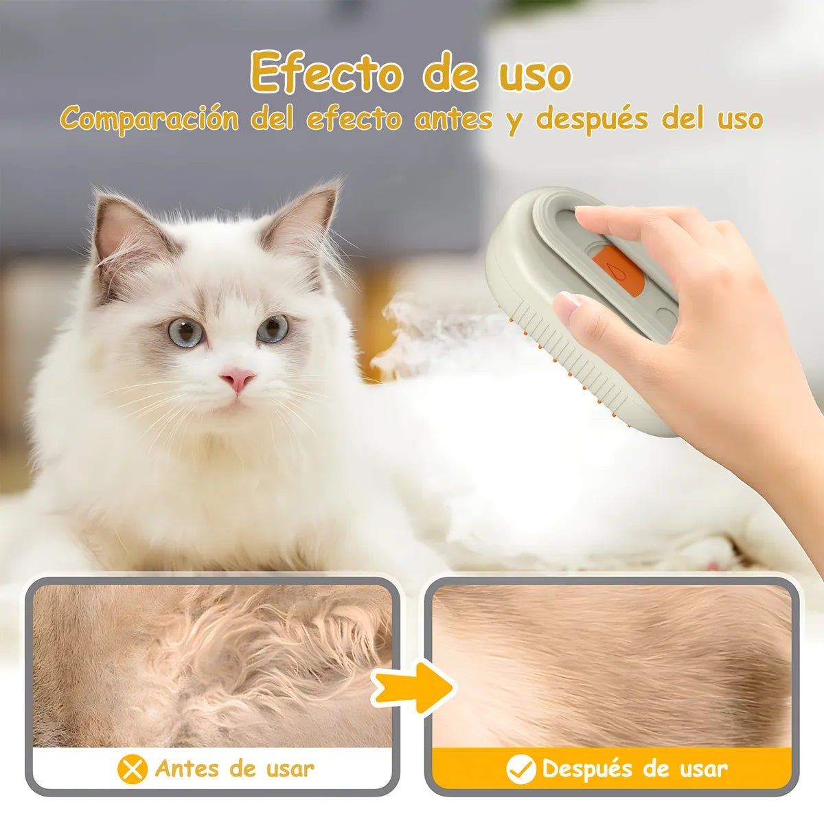 Cepillo Vapor 3 en 1 Perros Gatos Portátil 🐕🐈