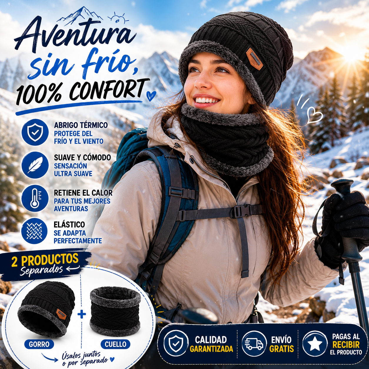 PolarWarm™ - Cabeza, cara, cuello y orejas siempre abrigados.