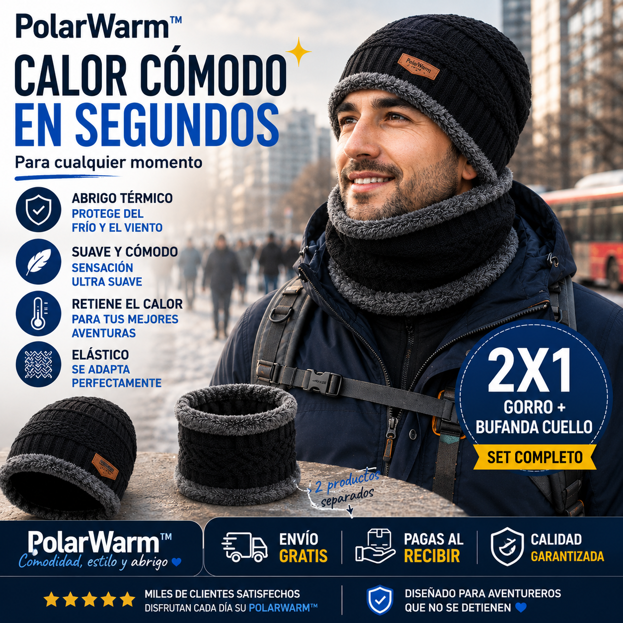 PolarWarm™ - Cabeza, cara, cuello y orejas siempre abrigados.